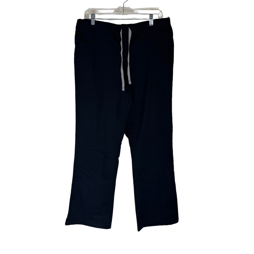 WonderWink WonderWork Scrub Pants Unisex Large Black Drawstring Cargo Uniform AB
